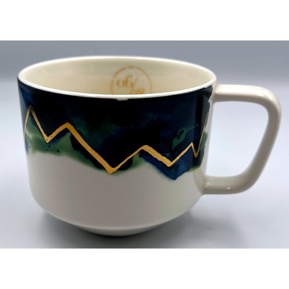 Starbucks 12 oz Coffee‎ Mug Artisan Series 06/08 Blue & Green Mountain Skyline - Picture 3 of 6